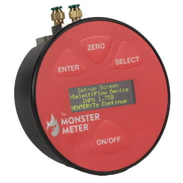 Rated to 0.3% Hose Monster offers this Monster Meter Differential Gauge for in-line pitotless nozzle kits.